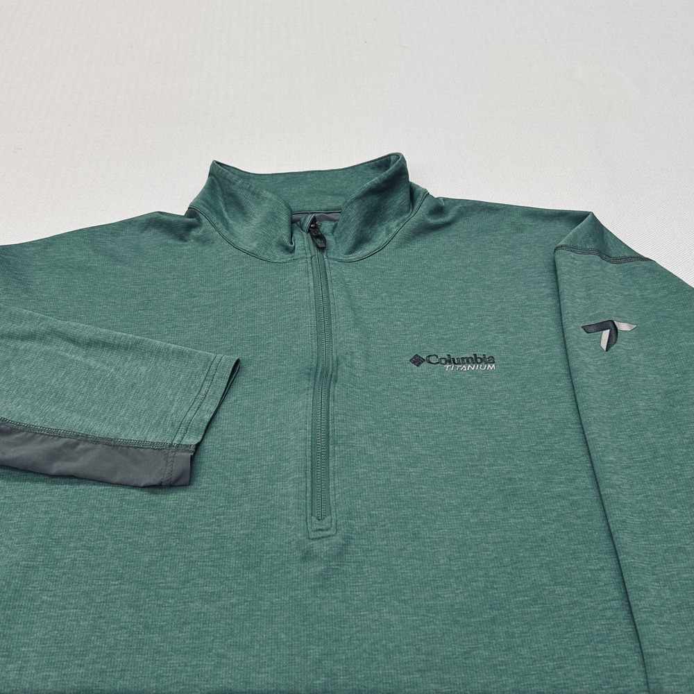 Columbia Titanium Quarter Zip Pullover Mens M Omni-Freeze Green Performance